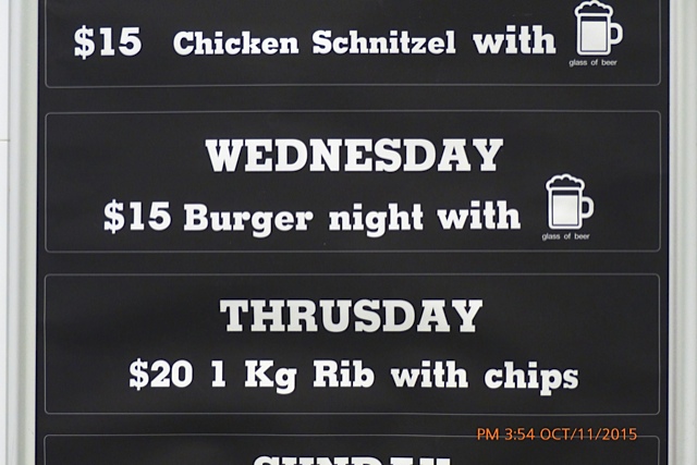 Thursday Menu - Ruby's Hotel - Rozelle, NSW Typo